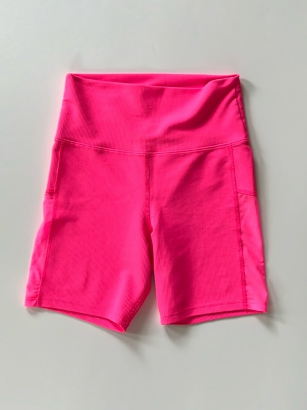 Beach Riot Pink Ribbed Biker Shorts Size XS Athleisure Workout Gym Lounge